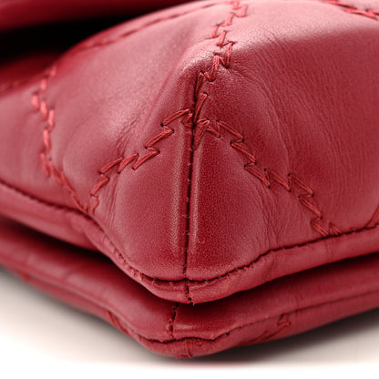 Chanel Calfskin Quilted Double Stitch Hamptons Clutch with Chain Red Red 11 of 14
