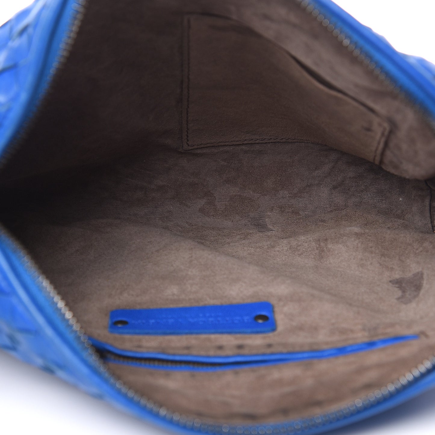 Nappa Intrecciato Nodini Crossbody Messenger Signal Blue