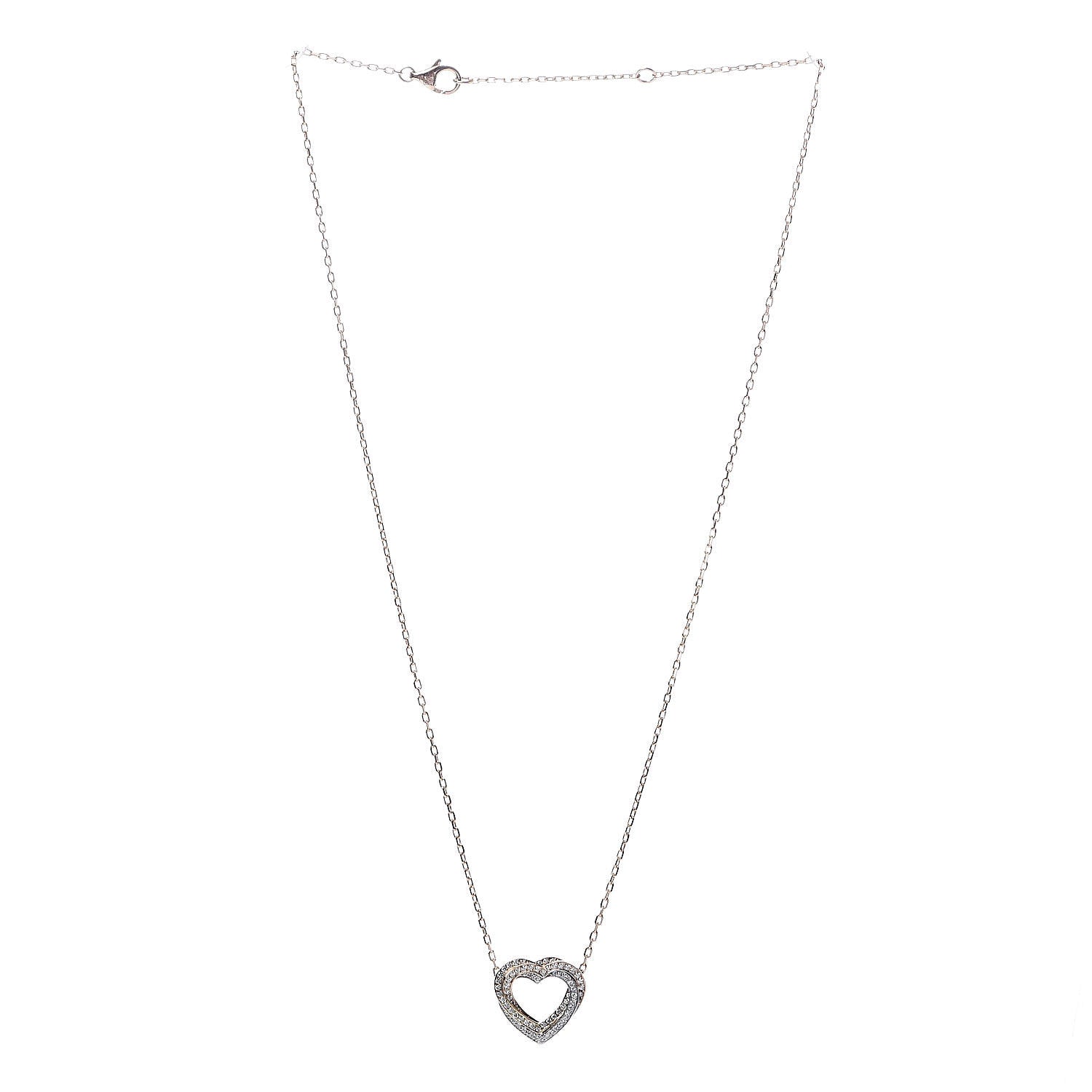 Cartier 18K Pink Yellow White Gold Diamond Trinity Heart Paved Pendant Necklace 3 of 7