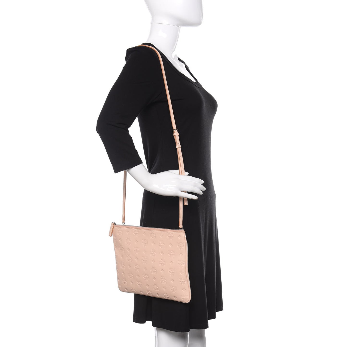 Calfskin Ottomar Monogram Crossbody Pouch Bisque