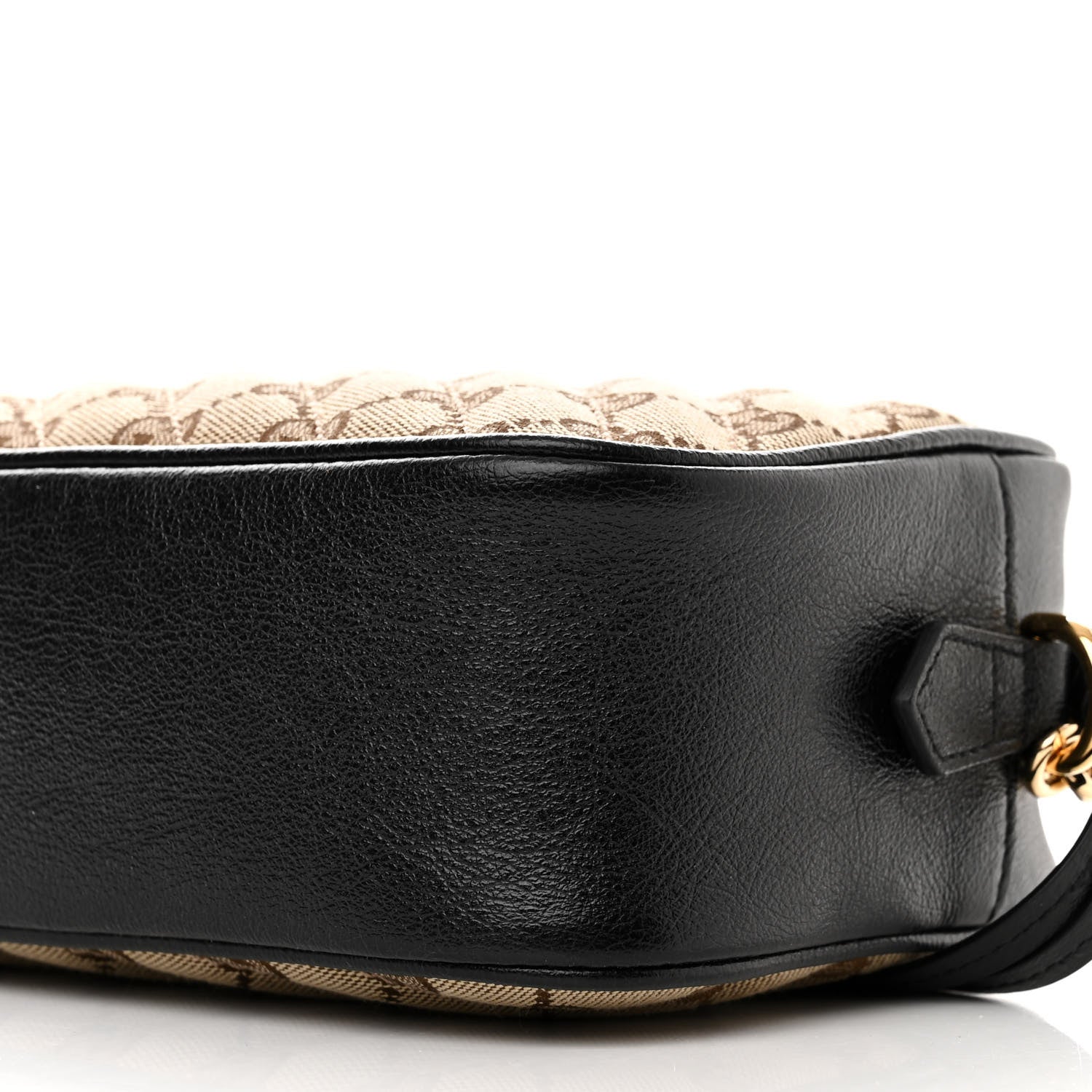 Gucci Monogram Matelasse Diagonal Small GG Marmont Chain Shoulder Bag Beige Black 10 of 10