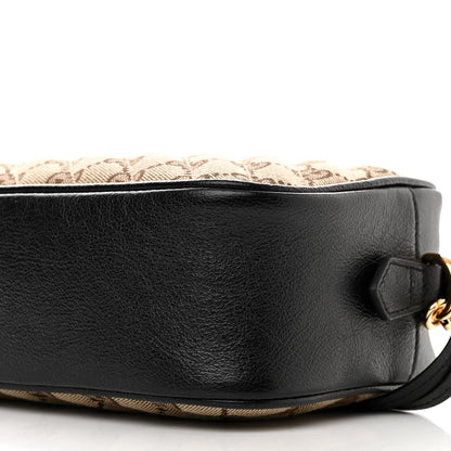Gucci Monogram Matelasse Diagonal Small GG Marmont Chain Shoulder Bag Beige Black 10 of 10