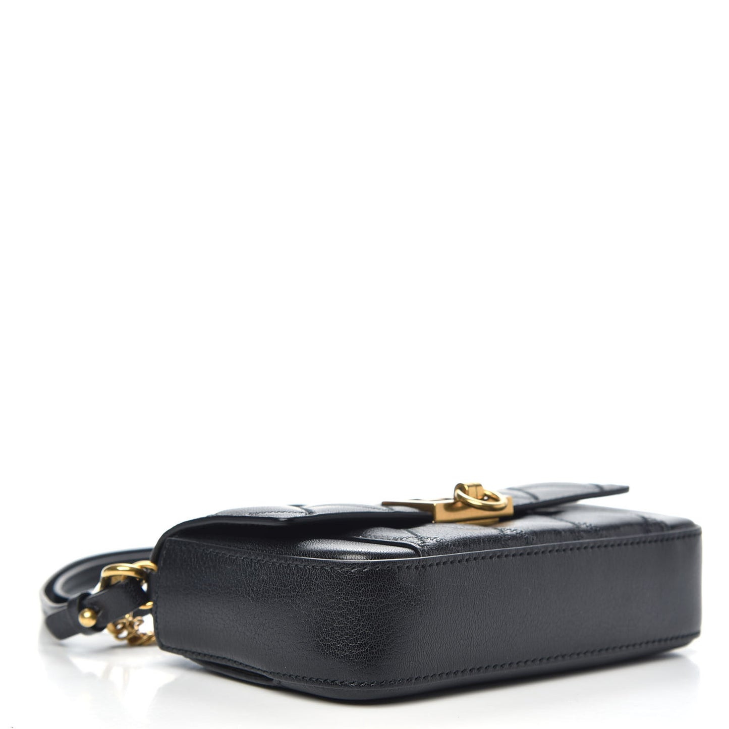 Goatskin Quilted GV3 Mini Pocket Convertible Bag Black