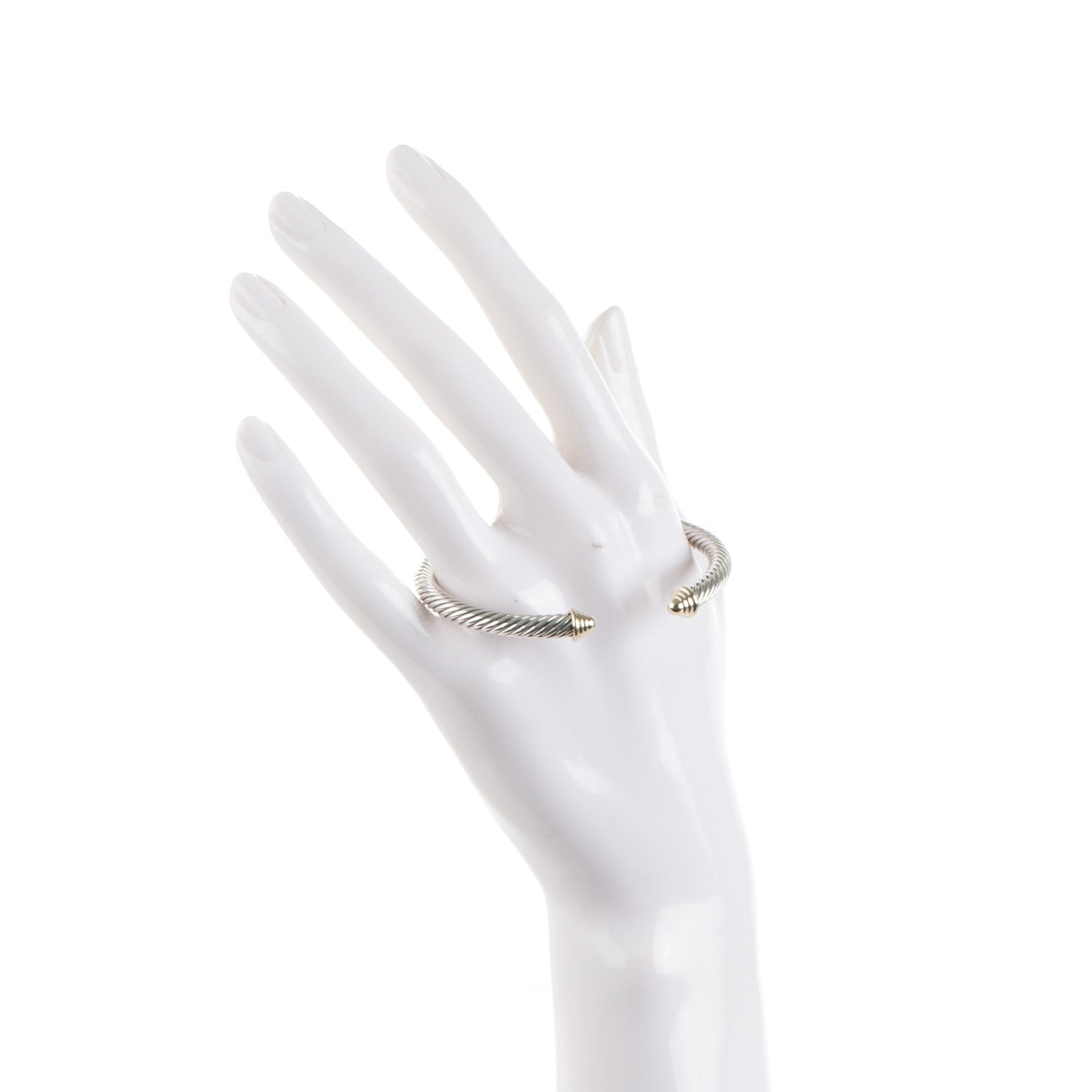 David Yurman Sterling Silver 14K Yellow Gold 5mm Cable Classics Bracelet 2 of 5