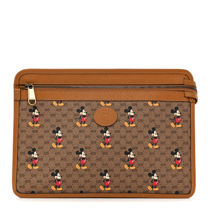 Gucci X DISNEY Mini Vintage GG Supreme Monogram Mickey Mouse Documents Holder Beige Vintage Sun Oil 1 of 7