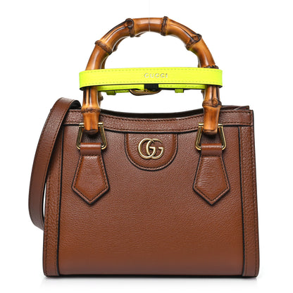 Gucci Wonka Grain Calfskin Mini Diana Tote Bag Cuir Yellow Fluo 1 of 9