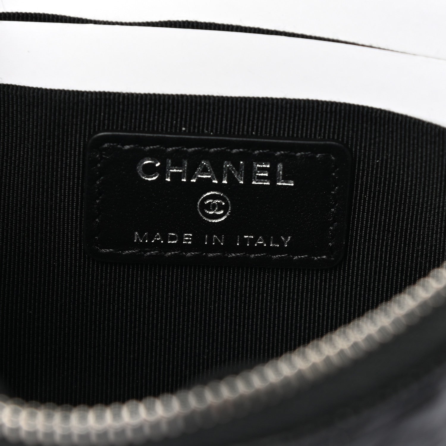 Chanel Caviar Camellia Embossed Cosmetic Pouch Black 6 of 7