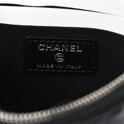 Chanel Caviar Camellia Embossed Cosmetic Pouch Black 6 of 7