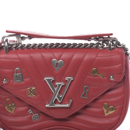 Louis Vuitton Calfskin Love Lock New Wave Chain MM Scarlet 9 of 10