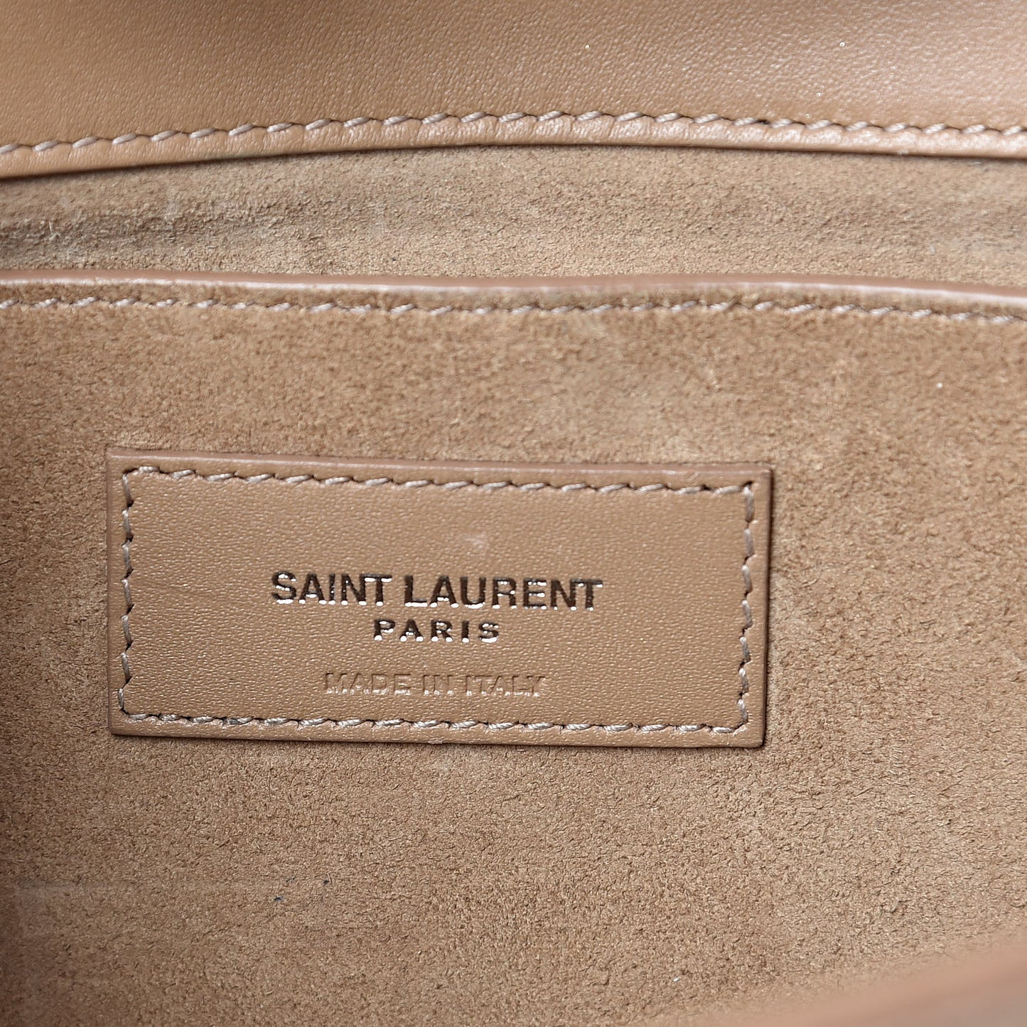Smooth Calfskin Medium Classic Monogram Kate Tassel Satchel Dark Beige