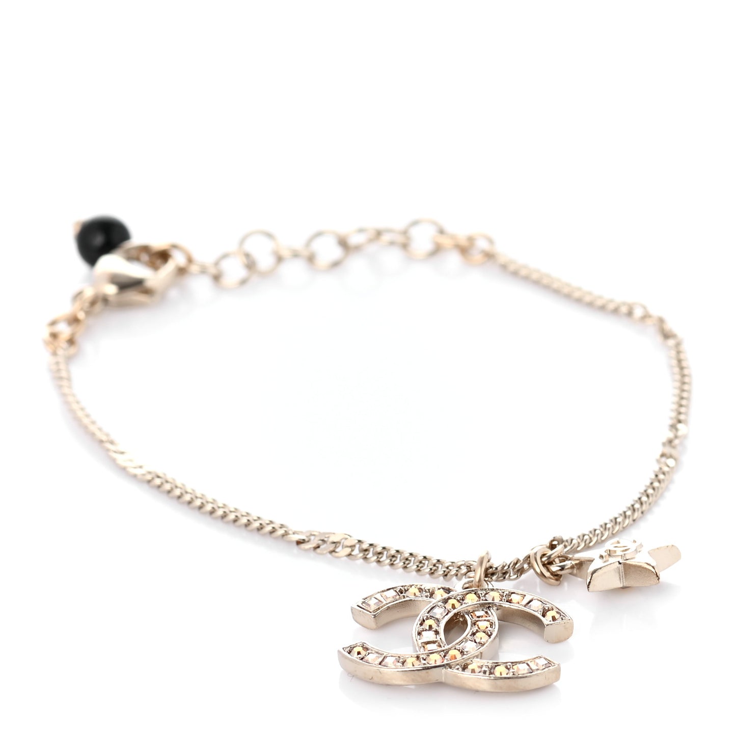 Pearl Crystal CC Star Bracelet Gold