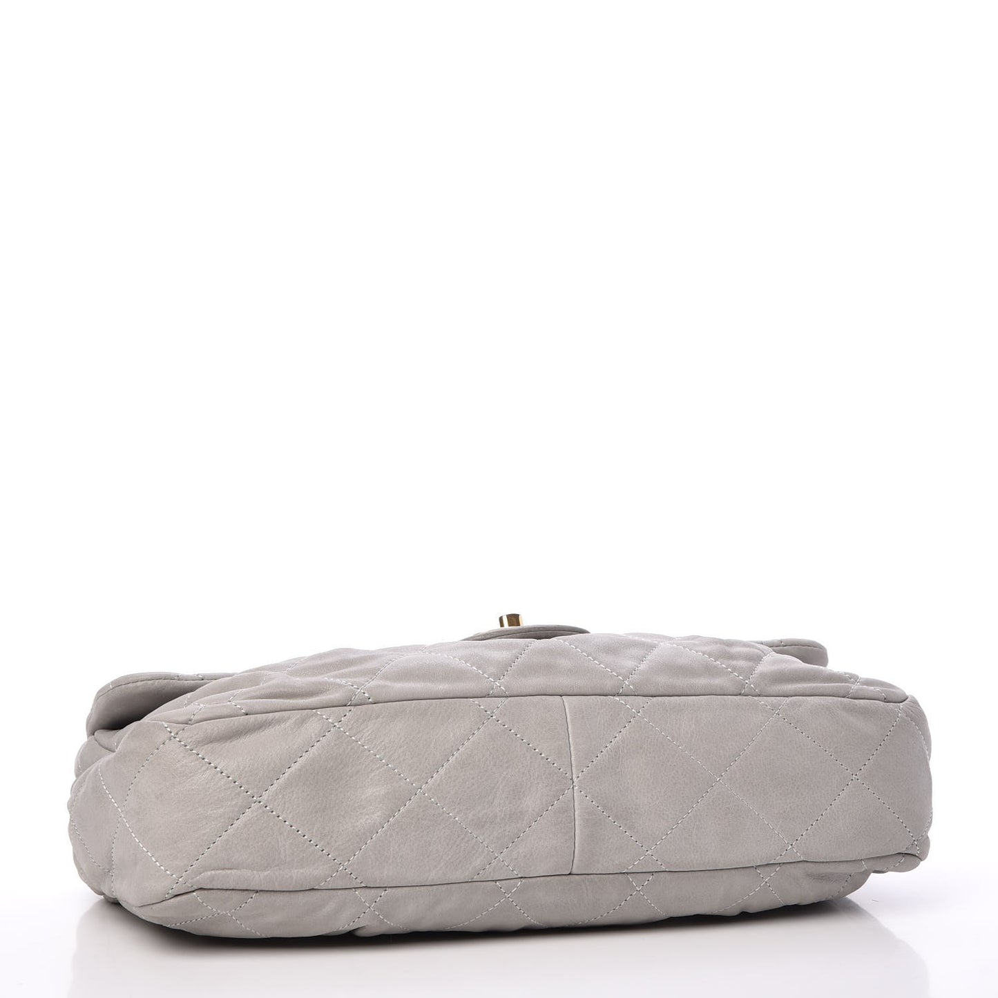 Iridescent Calfskin Large Chic Quilt Flap Grey
