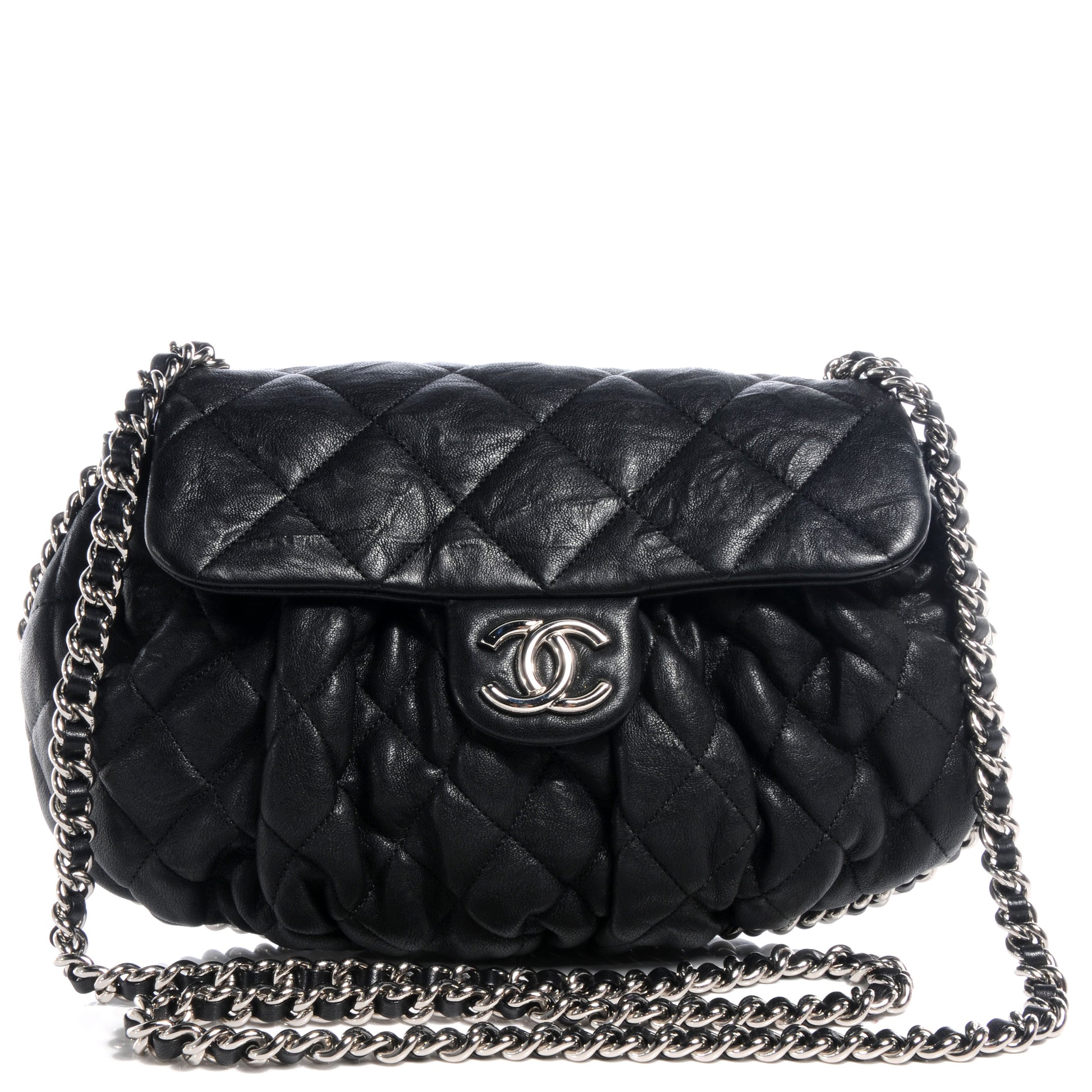 Chanel Lambskin Chain Around Medium Messenger Bag Black 1 of 8