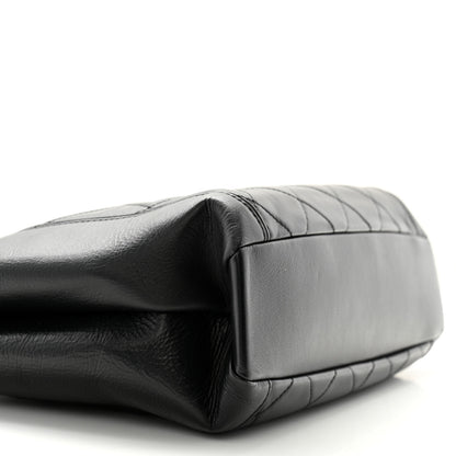 Chanel Calfskin Quilted CC Front Pocket Shopping Tote Black 9 of 10