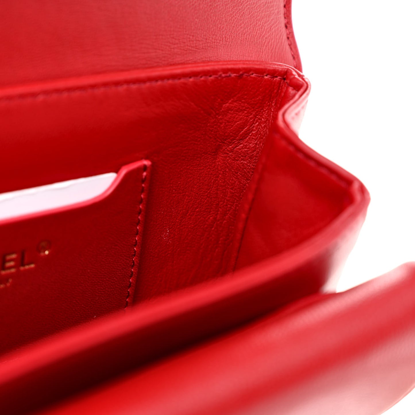 Caviar Quilted Mini Top Handle Flap Red
