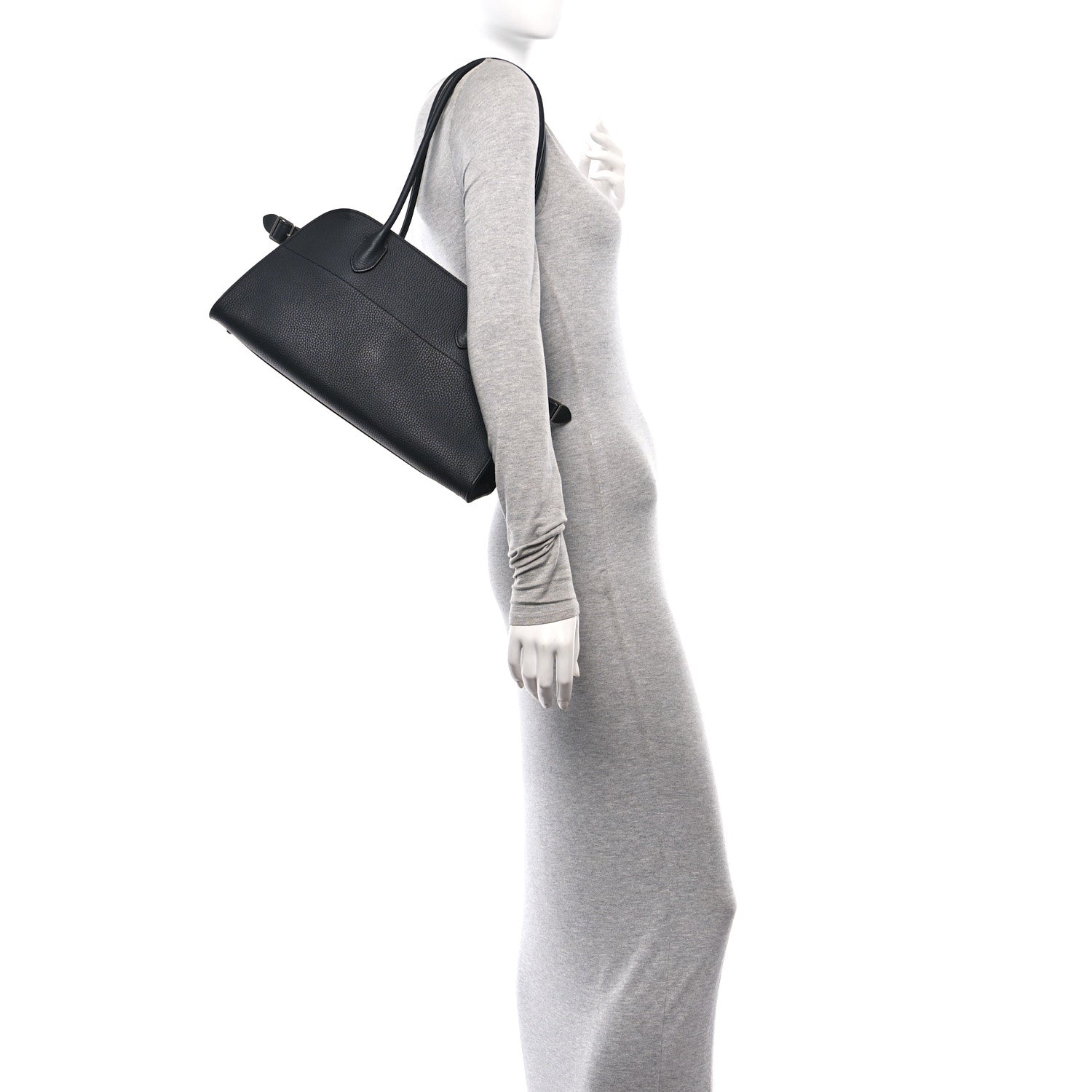 The Row Matte Grained Calfskin Margaux Shoulder 12 Black 2 of 9