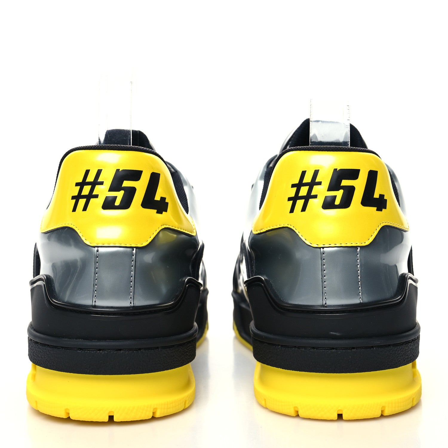 Louis Vuitton Mix Materials Monogram Mens LV Trainer Sneakers 8.5 Black Yellow 5 of 8