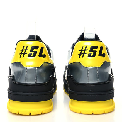 Louis Vuitton Mix Materials Monogram Mens LV Trainer Sneakers 8.5 Black Yellow 5 of 8