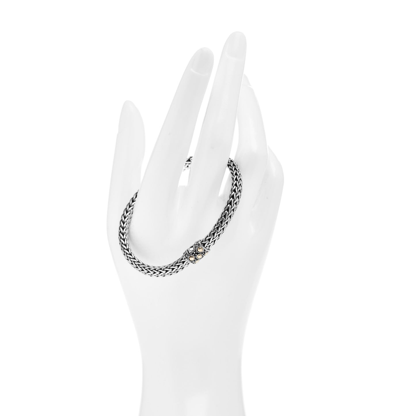 Sterling Silver 18K Yellow Gold 7mm Jaisalmer Classic Chain Dot Bracelet