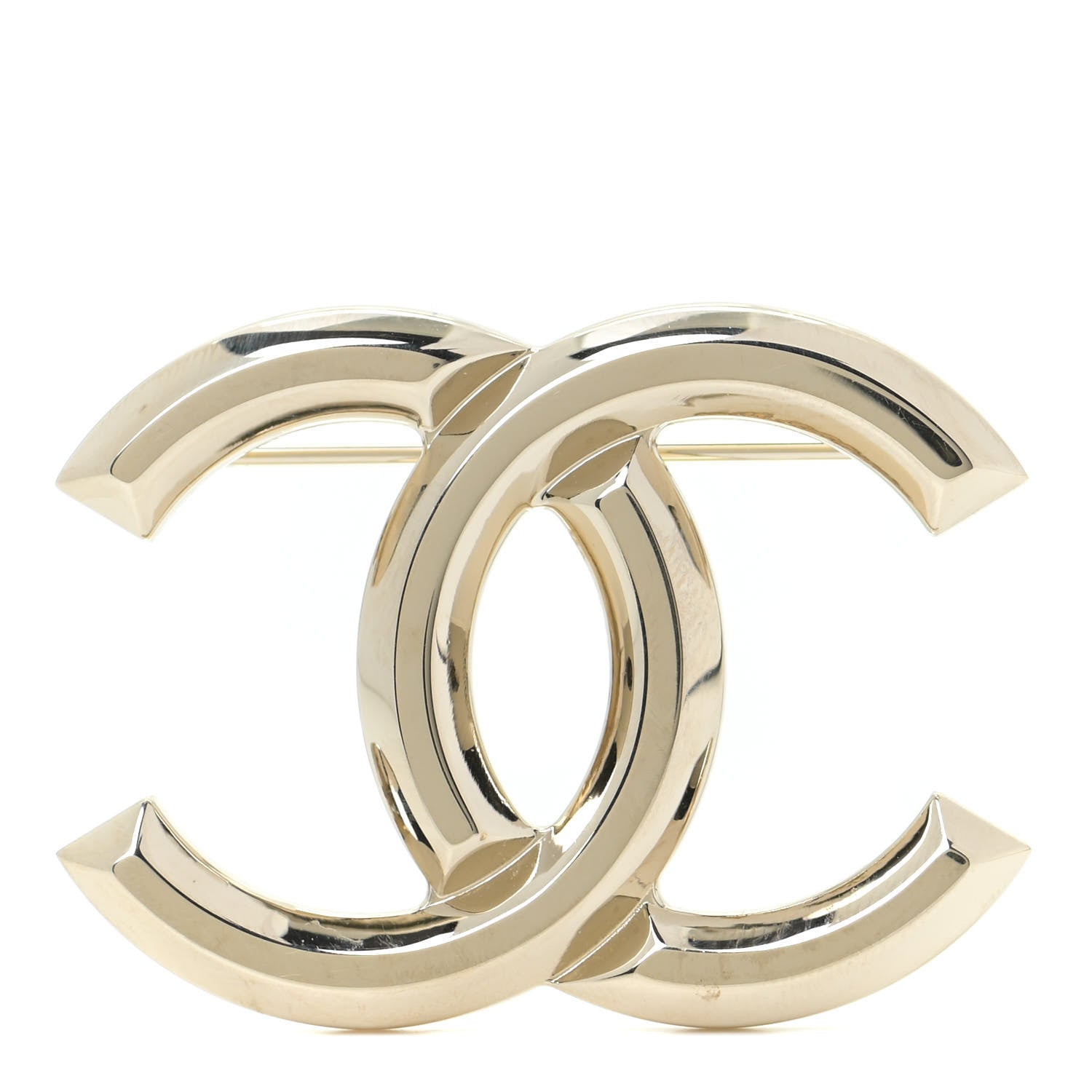 Chanel Metal CC Brooch Light Gold 1 of 6