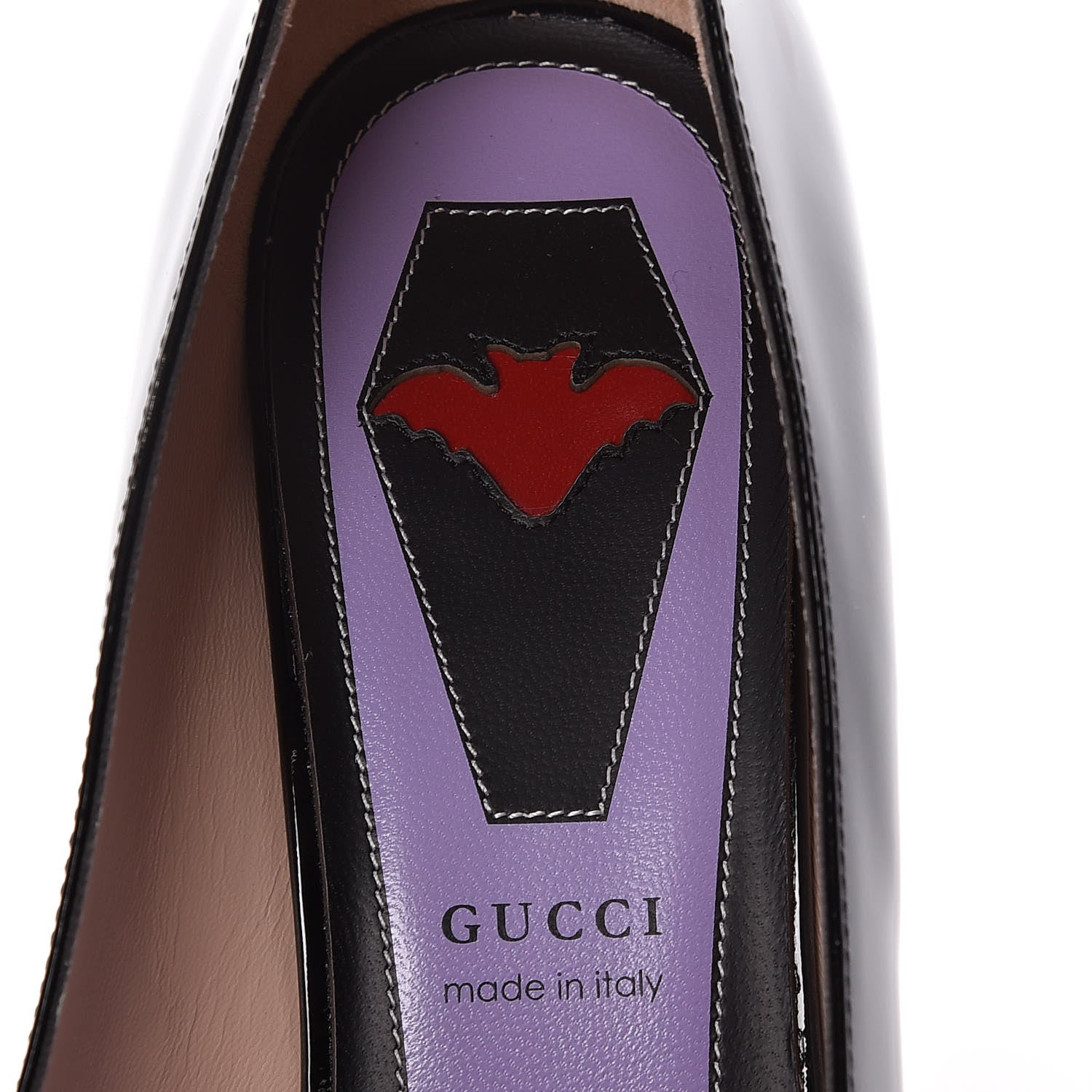 Gucci Patent GG Bow Sadie Spike Mid Heel Pumps 38.5 Black 6 of 9