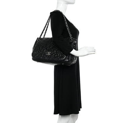Chanel Vinyl Graphic Edge Accordion Flap Black 2 of 9
