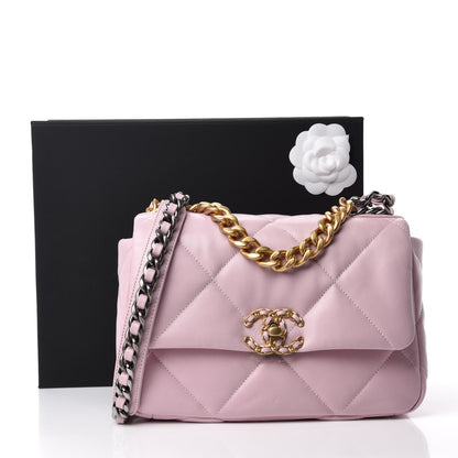 Chanel Lambskin Quilted Medium 19 Flap Light Pink 11 of 11