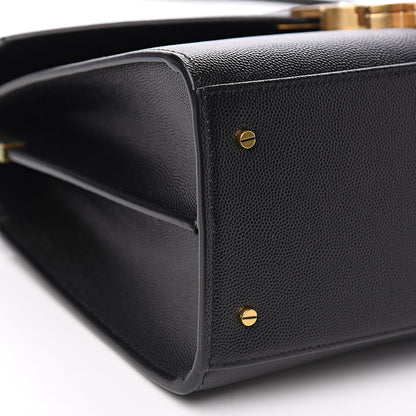 Saint Laurent Grain de Poudre Medium Classic Monogram Cassandra Top Handle Black Rouge Legion 7 of 8
