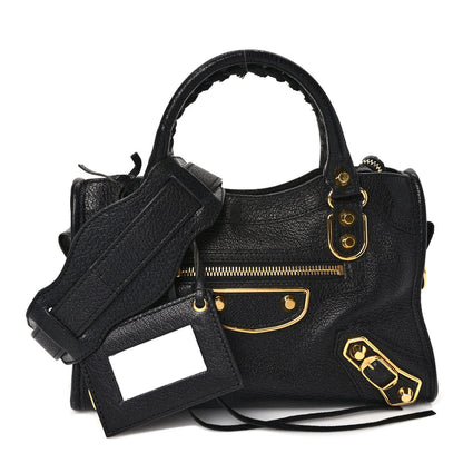 Balenciaga Chevre Gold Metallic Edge Hardware Mini City Black 1 of 10