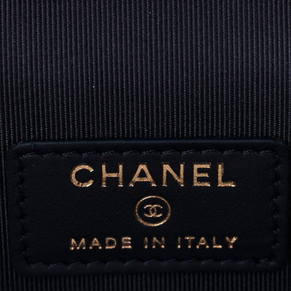 Chanel Caviar Quilted Mini Vanity Case With Chain Navy Blue 6 of 11