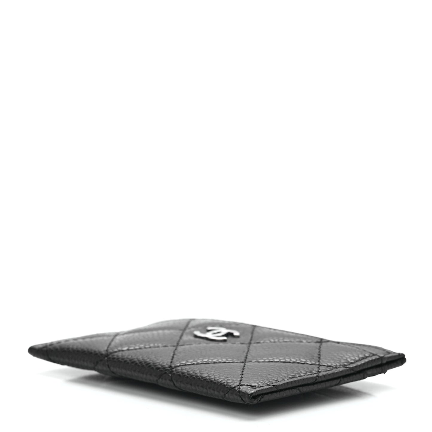 Caviar Quilted Card Holder Black