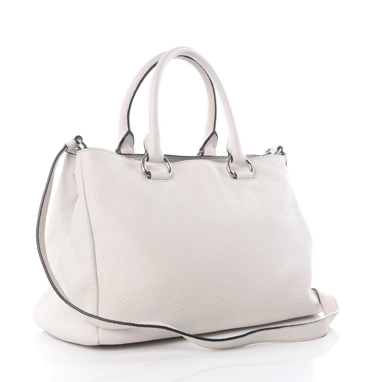 Vitello Daino Top Handle Tote Bianco