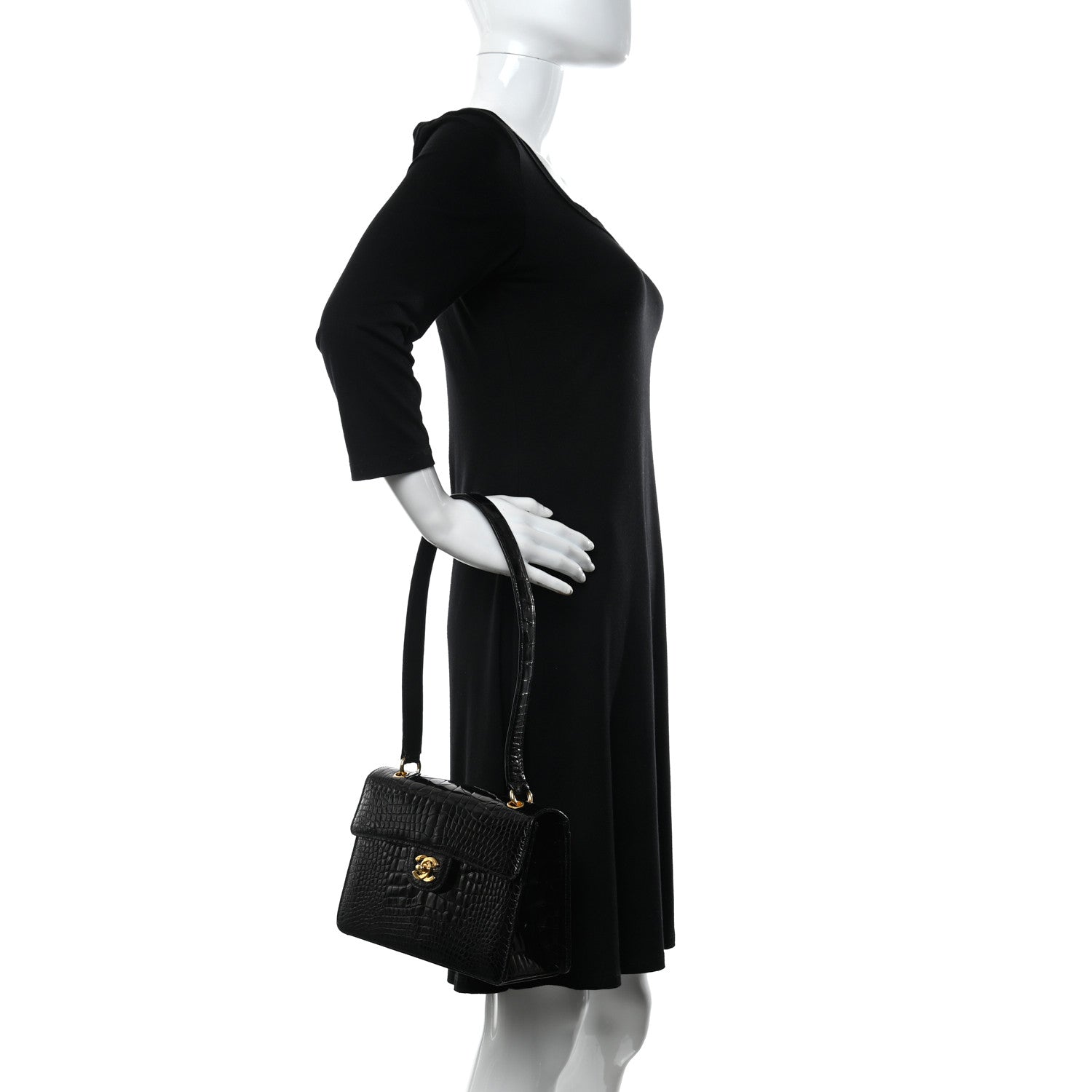 Chanel Alligator Small Single Flap Black 2 of 12