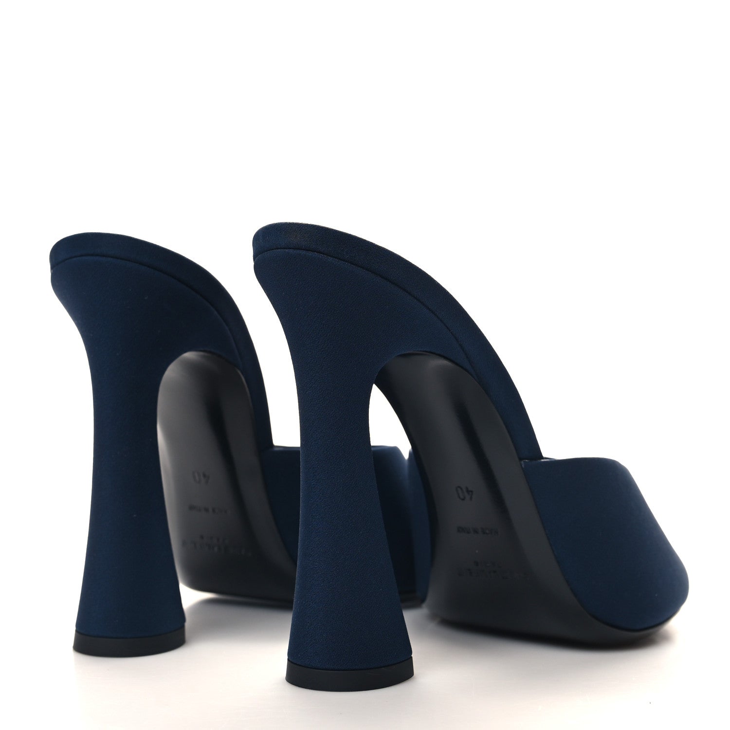 Saint Laurent Crepe De Chine Suite Mule Sandals 40 Dark Blue 4 of 9