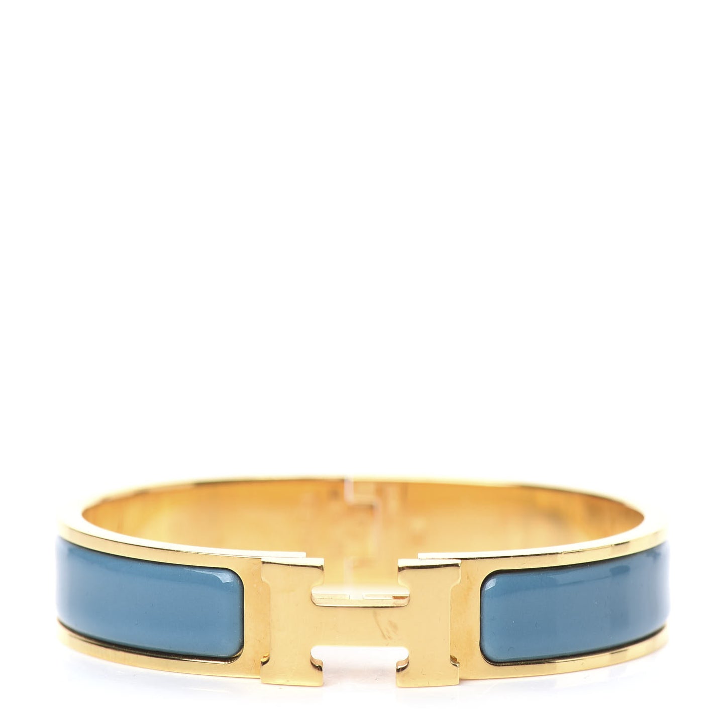 Enamel Narrow Clic Clac H Bracelet PM Bleu Indien