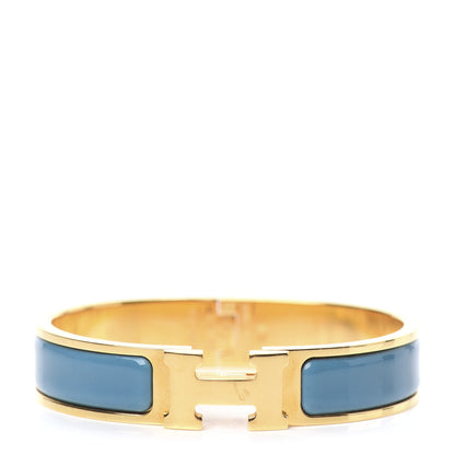 Hermes Enamel Narrow Clic Clac H Bracelet PM Bleu Indien 1 of 3