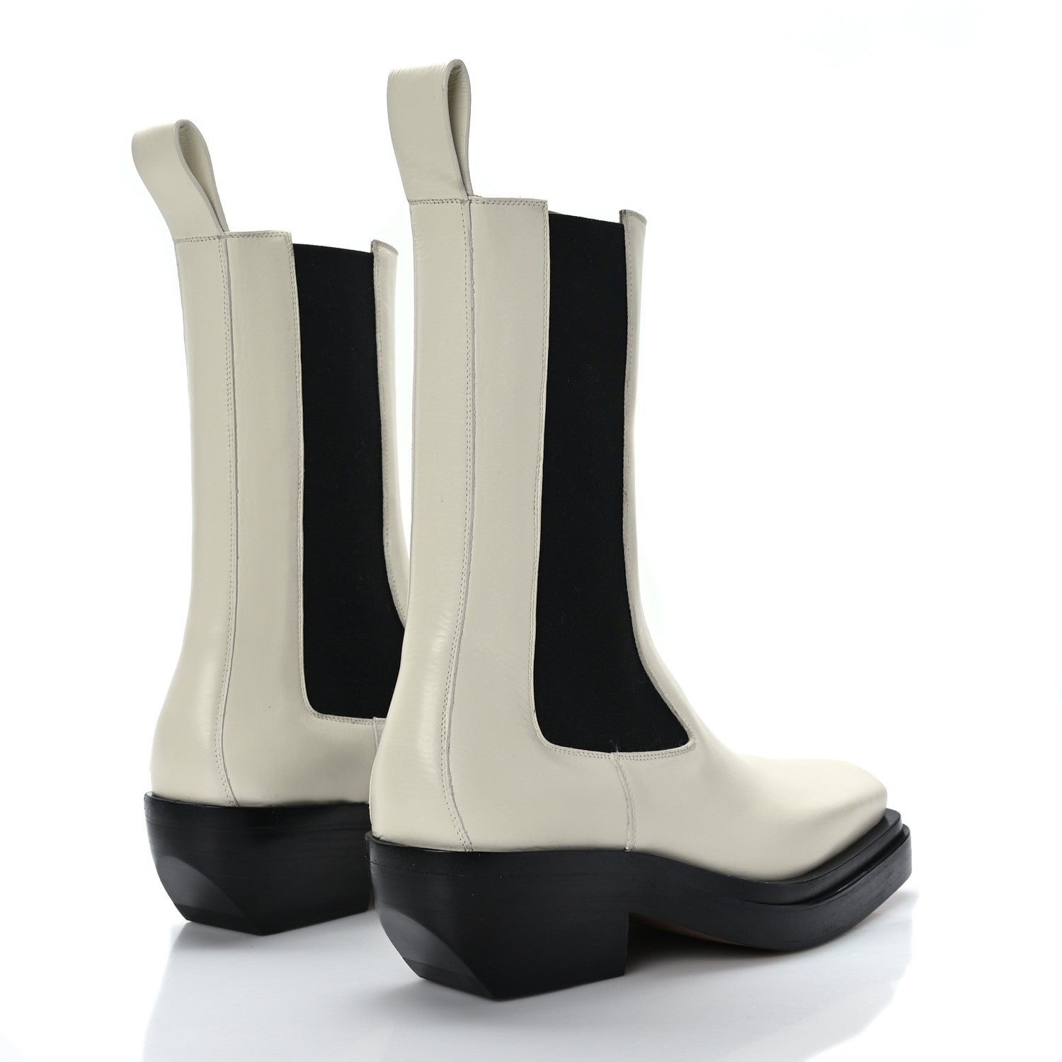 Bottega Veneta Calfskin Lean Mid-Calf Boots 38 Wax 4 of 7