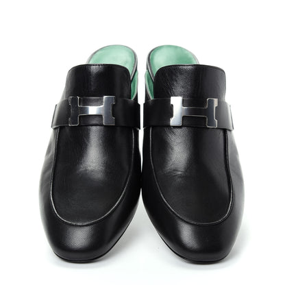 Hermes Goatskin Paradis Mules 39 Black 5 of 11