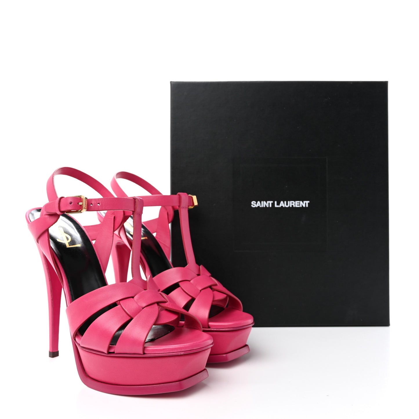 Calfskin Tribute 105 Platform Sandals 38 Fuchsia