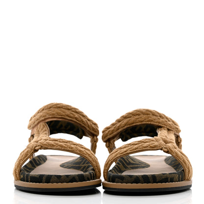 Fendi Fabric Jacquard FF Braided Fendi Feel 25mm Sandals 40 Sughero Black Tabacco 2 of 8