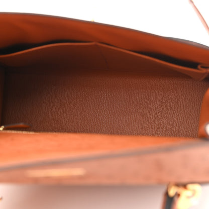 Hermes Ostrich Kelly Sellier 28 Gold 6 of 9