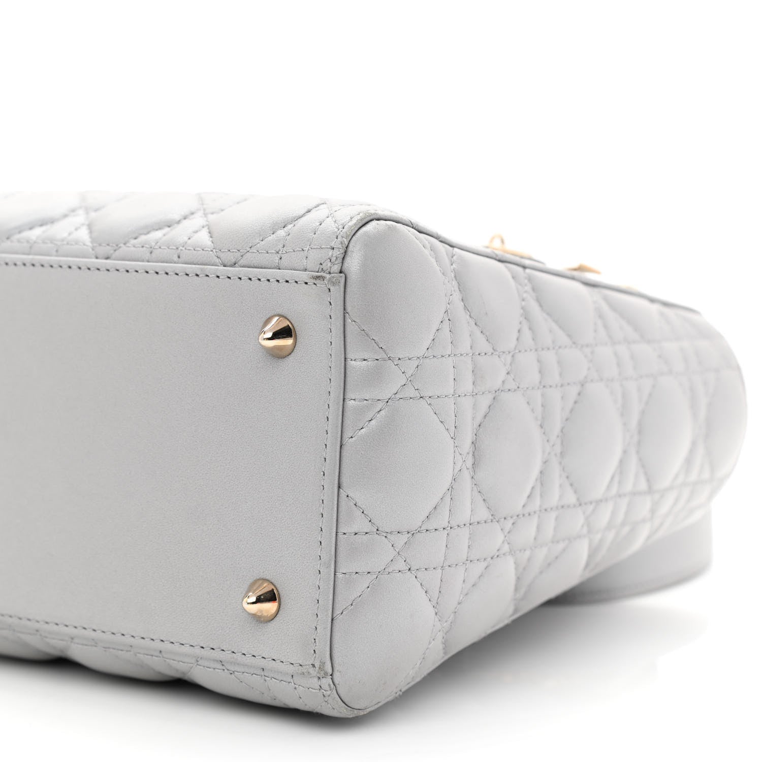 Christian Dior Lambskin Cannage Medium Lady Dior Grey 9 of 11