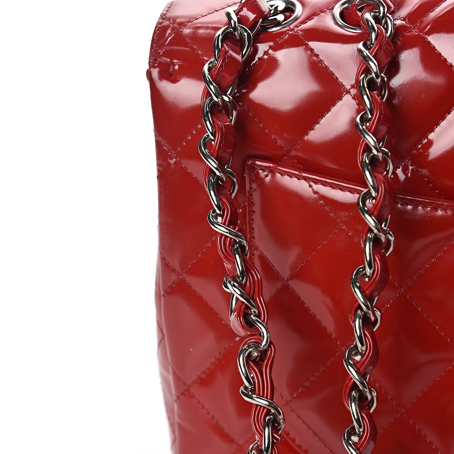 Chanel Patent Quilted Jumbo Single Flap Red 30 of 31