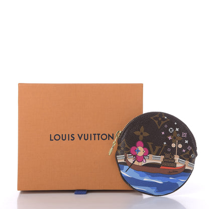 Louis Vuitton Monogram 2019 Christmas Animation Round Coin Purse Blue 9 of 9