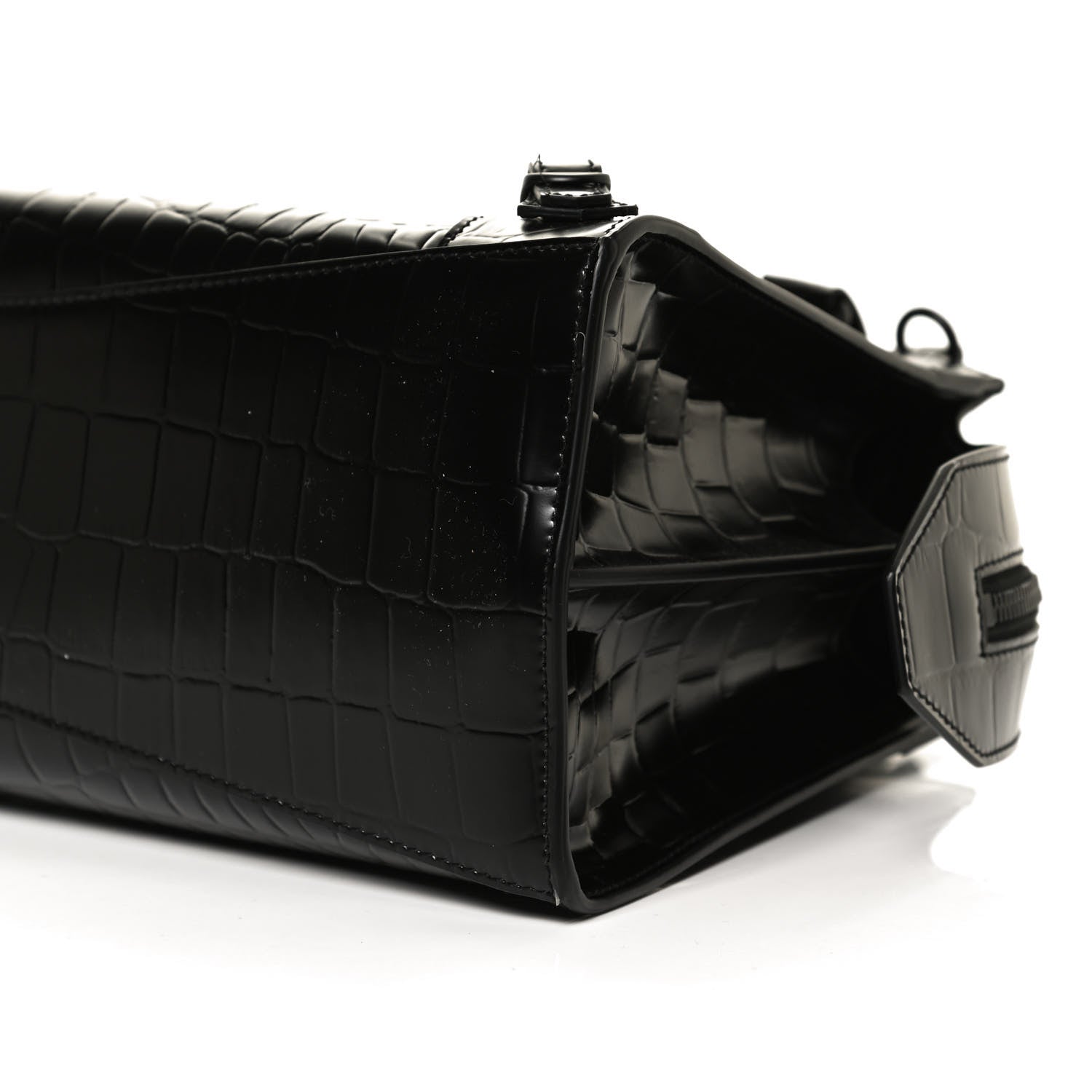 Balenciaga Semi Shiny Calfskin Crocodile Embossed Neo Classic Black Hardware S City Black 11 of 11