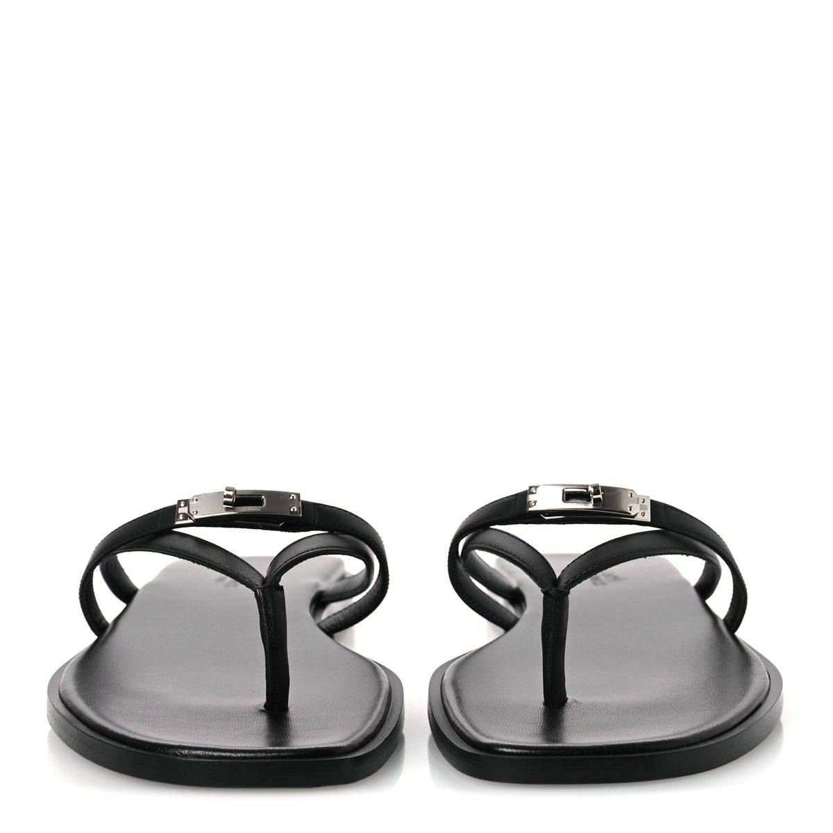 Hermes Calfskin Miss Sandals 39 Black 3 of 11