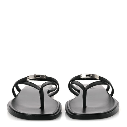 Hermes Calfskin Miss Sandals 39 Black 3 of 11