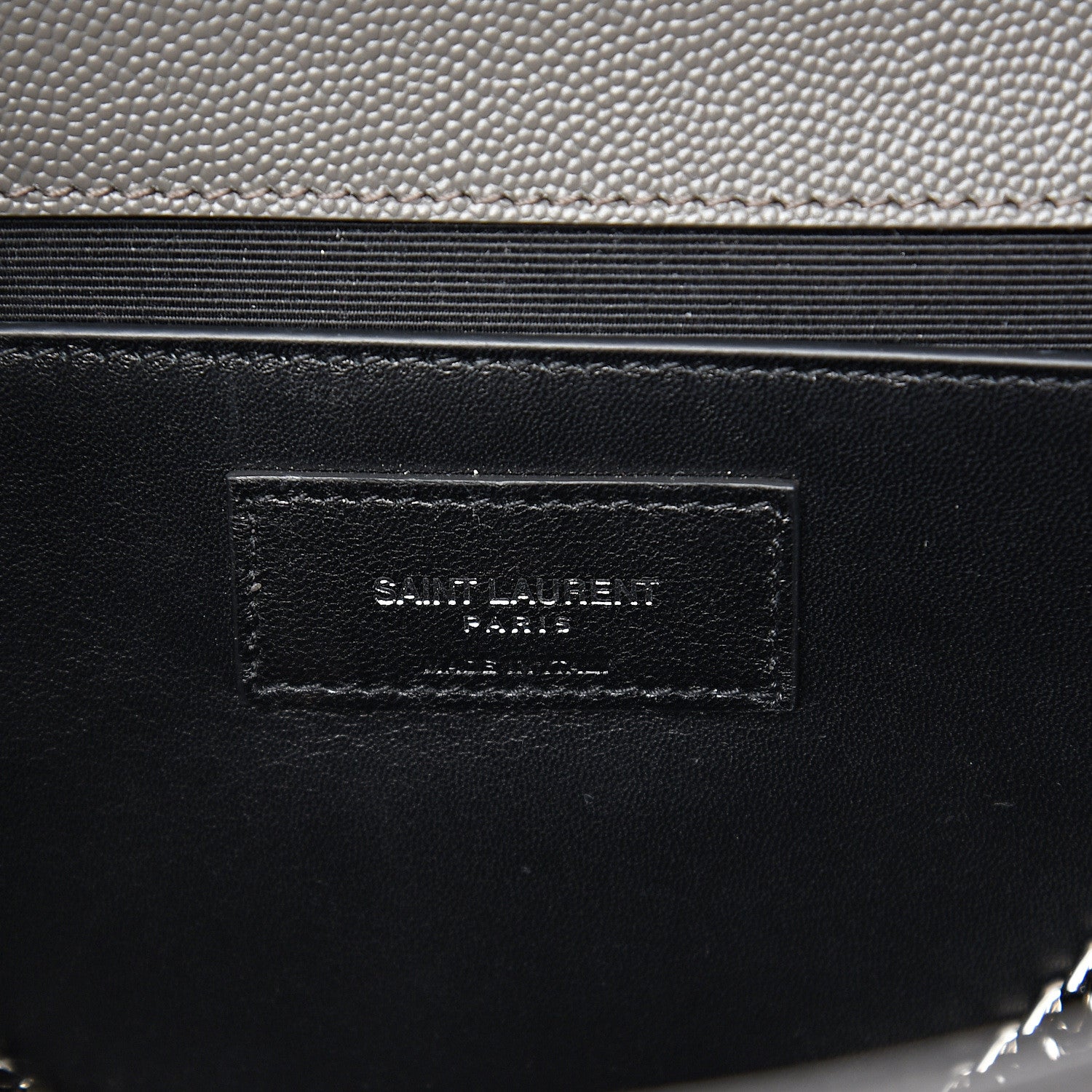 Saint Laurent Grain De Poudre Medium Classic Monogram Kate Satchel Earth Grey 6 of 9