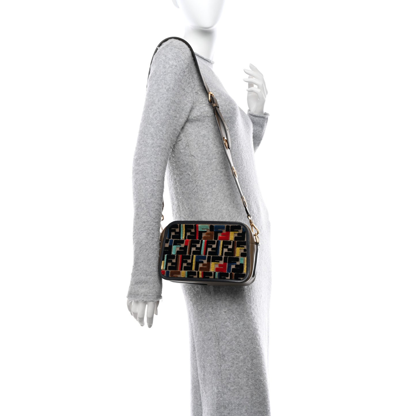 Vitello Century Velvet F is FF Multicolor Bi-Color Camera Case Fango Black Multicolor