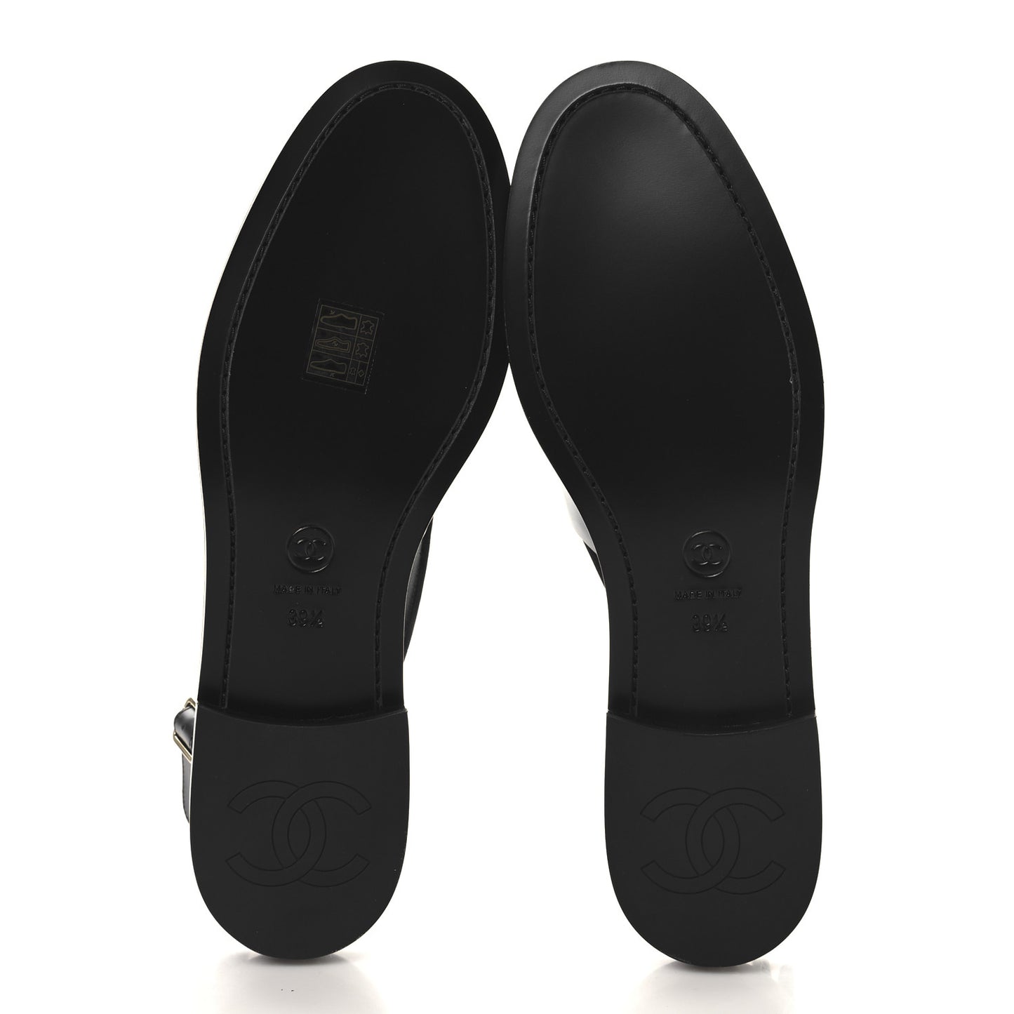 Calfskin Crystal CC Slingback Sandals 39.5 Black